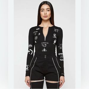 maniere de voir Graffiti Bodysuit - Black